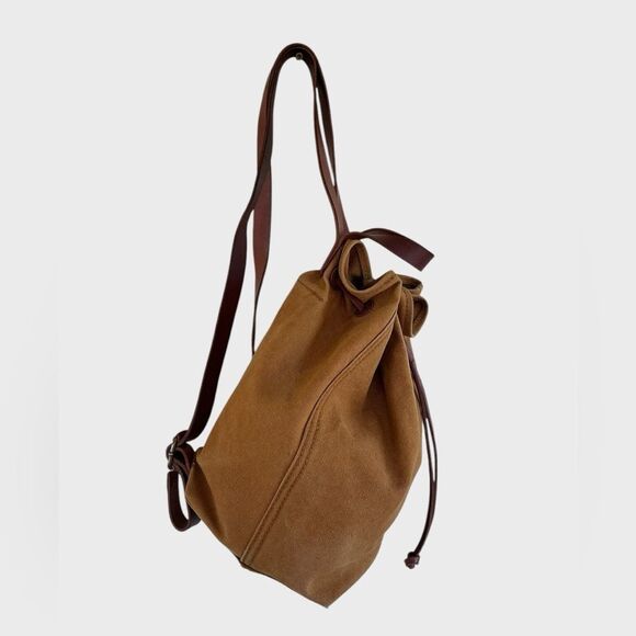 Madewell Canvas Leather Backpack Butterfly Floral Patch Drawstring Bag main image 7